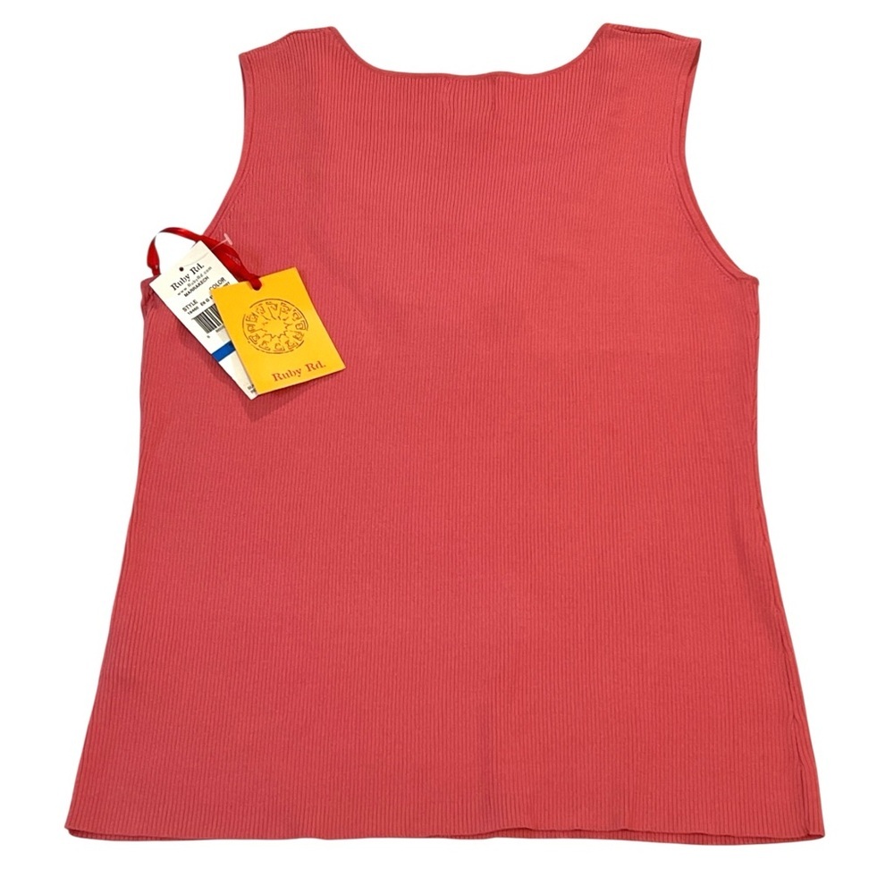 Ruby Rd Marrakech Beaded Sleeveless Top, Color Strwbry, Size XL - Picture 4 of 12